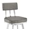 Armen Living Jinab Swivel Bar Stool in Brushed Stainless Steel with Gray Faux Leather 840254335295 - alternate 6